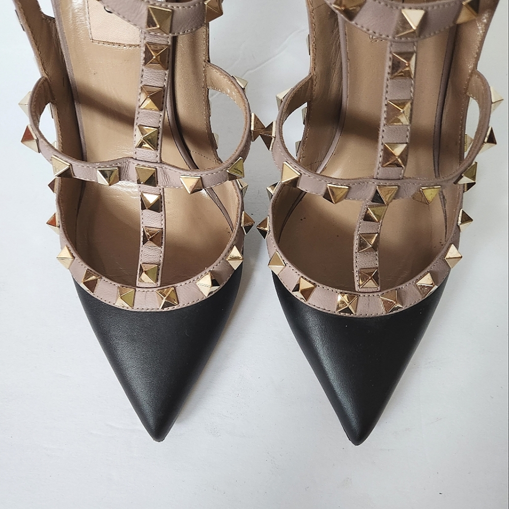 Valentino Rockstud Leather Slings shoes Size 7 - Picture 2 of 9